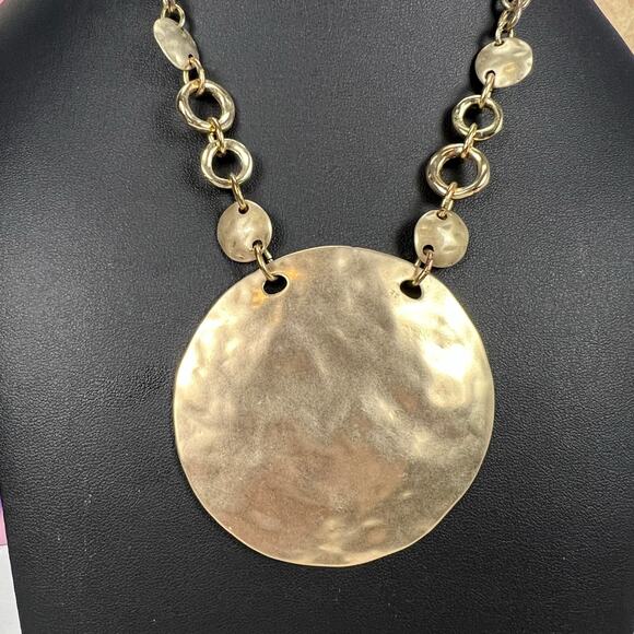 Chico’s Gold Round Pendant Necklace - Picture 2 of 4